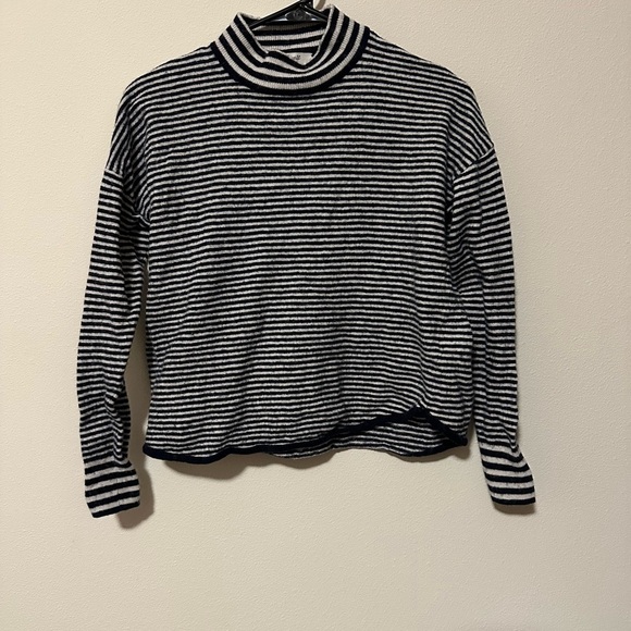 Madewell Stripe-Mix Ashbury Mockneck Sweater merino wool blend size small MC187 - Picture 6 of 7
